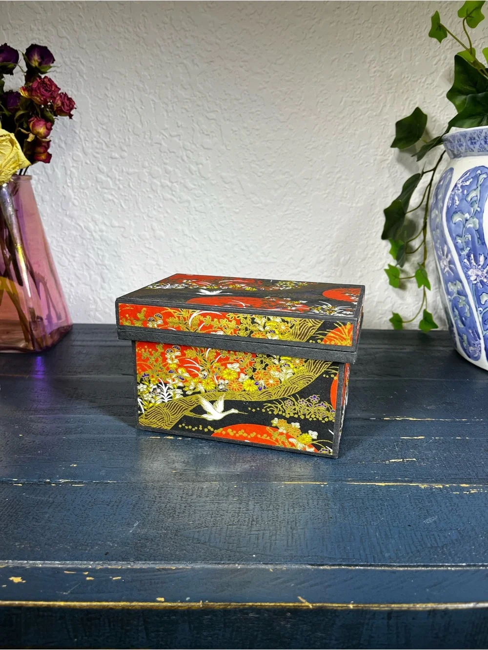 Vintage Jan McGregor Studios Handcrafted Washi Paper Tea Box
